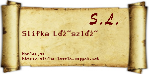 Slifka László névjegykártya